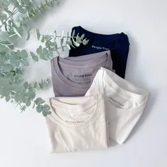 ◾️【正規取扱店】People Tree オーガニックコットンベーシック Tシャツ アイボリー グレー ホワイトネイビー ユニセックス]のサムネイル