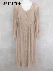 ◇ ◎ one after another NICE CLAUP ドット 水玉 ウエストゴム 長袖 ロング ワンピース サイズF ブラウン レディース 【中古】 【1101210009773】