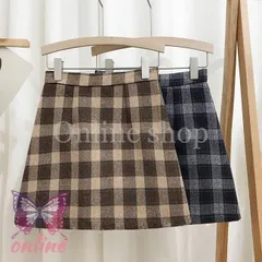 ミニスカート 冬 チェック柄 スカート レディース タイトスカート ショートスカート 厚手 チェック柄スカート レトロ ペンシルスカート