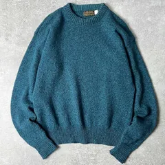 80s USA製 黒タグ Eddie Bauer 無地 ウール ニット セーター L / 80年代 アメリカ製 ビンテージ エディーバウアー ネイビー