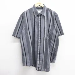 XL/古着 半袖 シャツ メンズ 00s 大きいサイズ グレー他 ストライプ 25jun04 中古 トップス