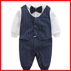 [Lady Lazy] [ベベック] Bebek ベビー 男の子 フォーマル 洋装 ロンパース 赤ちゃん 長袖 服 撮影 衣装