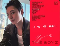 【中古】コレクションカード(男性) THE BOYZ/ジュヨン(JUYEON)/裏面赤・印刷サイン・メッセージ入り/CD「Unexpected」(Photobook/Breakthrough Ver.)封入セルフィーフォトカード
