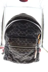 【極美品】COACH(コーチ)　チャーター　リュック　バックパック　シグネチャー柄　ブラック