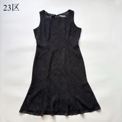 23区 大きいサイズ ドット ワンピース ノースリーブ ゆったり ドレス 46
