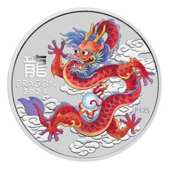 カラー銀貨炎のドラゴン 純銀1オンス - メルカリ
