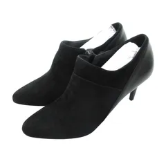 コールハーン COLE HAAN スエード ブーティー ポインテッドトゥ ピンヒール 黒 ブラック 6B 約23cm