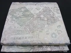 平和屋着物■佐賀錦　六通柄袋帯　ふくれ織り　切羽花唐草文　金糸　逸品　n-ea0139