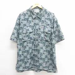 L/古着 コロンビア 半袖 シャツ メンズ 00s 薄紺他 ネイビー 25jun17 中古 トップス