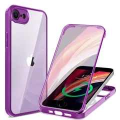 【在庫処分】用ケース 360°全面保護 [両面強化ガラス] 8 [100％画面感度]フルカバー iPhone ワイヤレス充電対応 iPhone 米軍MIL規格取得 耐衝撃 iPhone アイフォン 第2世代 se2 SE2 クリア ケース ケース・スマホケース