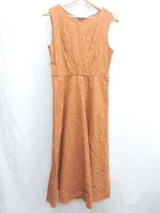 ◇ ⊂ ◎ Simplicite サンプリシテ フレア　ノースリーブ ロング丈 ワンピース サイズ表記なし オレンジ系 レディース E  【1412260003636】
