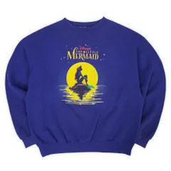 ディズニー Disney 90s 90年代 リトルマーメイド The Little Mermaid プリントスウェット 珍品 MADE IN USA アメリカ製 ヴィンテージ 古着 メンズ トレーナー ブルー / 青 L【中古】