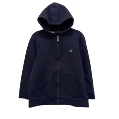 USA製 ローレン LAUREN ラルフローレン RALPH LAUREN ジップパーカー レディースS相当(表記M) ネイビー 紺 Made in USA 古着 X025