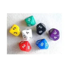 ペイリングテクノロジーズ 10面ダイス/サイコロ Opaque d10(10面体) ジャンボ 7カラー 7個セット