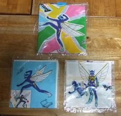 S1267【未使用ハンカチ】夢戦士ウイングマン ハンカチ 4枚セット 袋は開封済みです。☆N