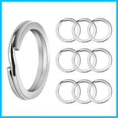 【早発】Kln 二重リング 平キーリングリング 丸環 外徑20mm 10個入 ステンレス鋼 ダブルリングー 平押し二重リング キーリング 手作り 頑丈 防錆 紛失防止 脱落防止 取付簡単 シルバー