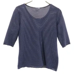 ARMANI アルマーニ ボーダー柄 半袖 カットソー 38 ネイビー COLLEZIONI レディース 古着のサムネイル
