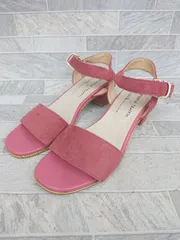 ◇ ⊂ earth music&ecology ×　Oriental Traffic ローヒール　サンダル サイズS レッド系 レディース P  【1410230000609】