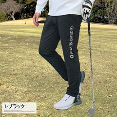 Men's Golf Pants, Golf Wear, GIORNO SEVEN, Stretch, Elastic Waist, Water-Repellent, Logo, Bottoms, Autumn/Winter/Spring/Summer, bt135 1-Black