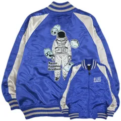 ブルーハムハム スカジャン アウター 刺繍 SNS 長袖 スペース ハムスター M L LL bh1823-686