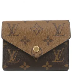ルイヴィトン LOUIS VUITTON 三つ折り財布 ポルトフォイユ ヴィクトリーヌ  モノグラムリバースキャンバス モノグラムリバース ゴールド金具 茶 コンパクトウォレット  M81557 RFID【中古】