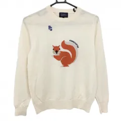 【超美品】パーリーゲイツ セーター アイボリー×オレンジ リス柄 ウール100% ニット レディース 1(M) ゴルフウェア PEARLY GATES