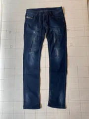 ト2509-②-5154 ディーゼル　Diesel Industry ダメージスキニーデニム　濃紺　サイズ27 イタリア製