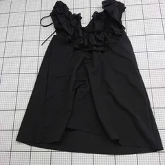 ◇ ⊂ Narcissus ナルシス フリル ノースリーブ フリルタンクトップ サイズF ブラック系 レディース ▽ E  【1509100025504】のサムネイル
