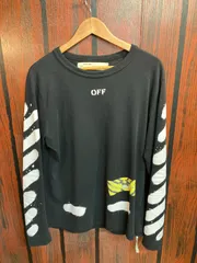 【むつ75-1046】オフホワイト OFF-WHITE ROCK MIRROR LONG SLEEVE TEE Mサイズ【併売】のサムネイル