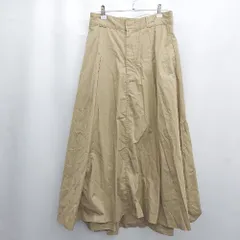◇ Θ niko and … ニコアンド 無地 ロング丈 フレア スカート サイズM ライトブラウン系 レディース E  【1507030014599】