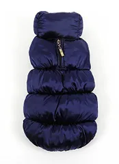 XL(胸囲:40.0-45.0cm,背丈:34.0cm)_ネイビー (マルペット)MaruPet ふわふわ ダウンベスト風ジャケットリ犬洋服 パーカー コート 可愛い冬服 保温 ワンちゃん 防寒 暖かい 洋服 ダウンジャケット ネイビー XL