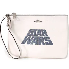 コーチ マルチポーチ COACH ぺブルレザー スターウォーズ コラボ グリッター ロゴ モチーフ リストレット ギャラリー ポーチ クラッチ ミニ ハンドバッグ チャークマルチ 89166
