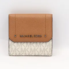 美品 マイケルコース ブラウン×ホワイト 折り財布 OGH 2000000