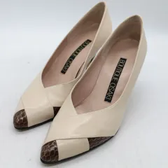 ブティックオーサキ パンプス ポインテッドトゥ ブランド シューズ 靴 日本製 レディース 23.5サイズ ベージュ BOUTIQUE OSAKI 【中古】