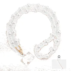 ストラップ 耐久性 スマホネックストラップ iphone おしゃれ 落下防止 肩掛け 首掛け 斜めがけ 携帯ストラップ 忘れ物防止 女性 全機種対応 スマホストラップ レディース ストラップカード2枚付き パール スマホショルダー [Ganve]