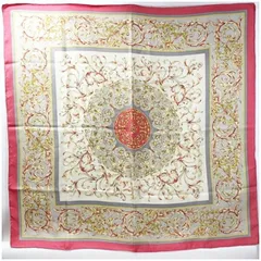 ルチアーノ ソプラーニ スカーフ 花柄 グレー×ピンク 中古 ABランク