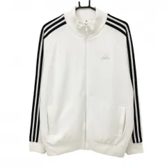 アディダス ニットジャケット 白×黒 袖3ライン 裏地付 メンズ O ゴルフウェア adidas