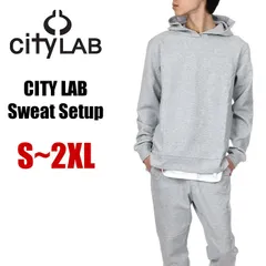 【新品・未使用】【上下セット】【ヘザーグレー】CITY LAB スウェット 上下 メンズ シティーラブ パーカー + スウェットパンツ セットアップ 大きいサイズ 無地 ロング丈 サイドジップ スキニー スリム ジョガーパンツ おしゃれ ブランド