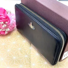 ヴィヴィアンウエストウッド 長財布 オーブ ラウンド 革 黒 カード FW77