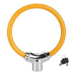 【新品】 自転車 鍵 ワイヤーロック自転車 ロック ケーブルロック 盗難防止 防犯 亜鉛合金 ユニーク鍵 高切断対抗 （オレンジ） 1