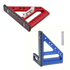【 高精度アルミ製 スコヤ定規 】7角度測定 (22.5°/30°/45°/60°/67.5°/75°/90°) DIY 木工 工作 日曜大工 軽量125g　留め定規