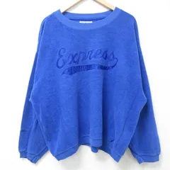 XL/古着 EXP 長袖 トップス メンズ 90s ビッグロゴ クルーネック 青 ブルー 24oct26 中古 スエット トレーナー