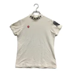 中古 レディース パーリーゲイツ PEARLY GATES 半袖シャツ 0(S) 白 ホワイト ロゴ入り モックネック ハイネック