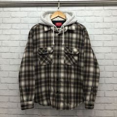 21AW Supreme シュプリーム　Hooded Flannel Zip Up Shirt 　パーカー　フランネル　ジップアップ　シャツ　S 　ブラウン　茶