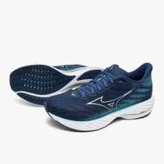 24FW ウエーブライダー28 ネイビー×ホワイト (J1GC240306) メンズ ランニングシューズ トレーニング