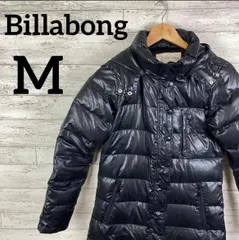 美品　ビラボン　ダウンコート　Billabong ロング　ブラック　ジャケット　ダウンコート　美ライン　ダウンジャケット　レディース　メンズ　ユニセックス　撥水　軽量　オーストラリア　モード　カジュアル　ヴィンテージ　古着　Aライン　フード有　アウター