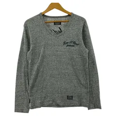 STOOGE&CO ストーギーアンドコー 刺繍 Ｖネック長袖Ｔシャツ sizeL/グレー