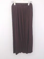 ◇ GLOBAL WORK グローバルワーク ウエストゴム ロング プリーツ スカート サイズF ボルドー ブラウン系 レディース E  【1303140013732】