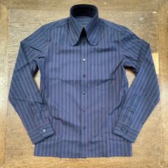 original john BEAGLE COLLAR SHIRTS NAVY　　モッズ　昭和　レトロ　イギリス　ボタンダウンシャツ　ストライプ