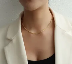 スクリューチェーンネックレス　サージカルネックレス　金属アレルギー対応